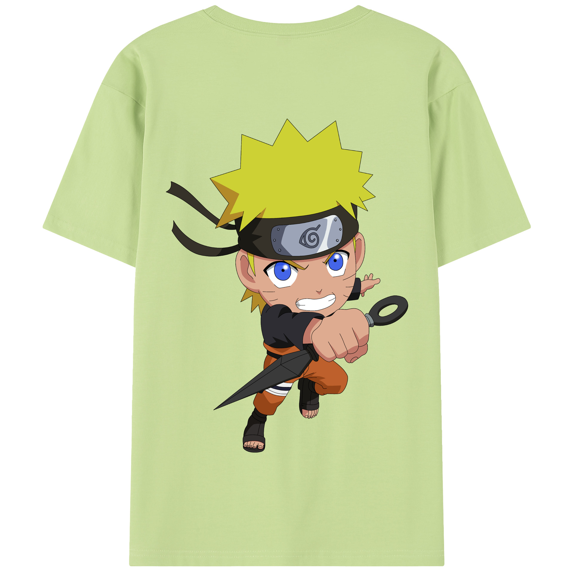 （画像用） NARUTO -ナルト- うずまき ナルト Uzumaki Naruto 綿100％半袖Tシャツ（背面プリント）
